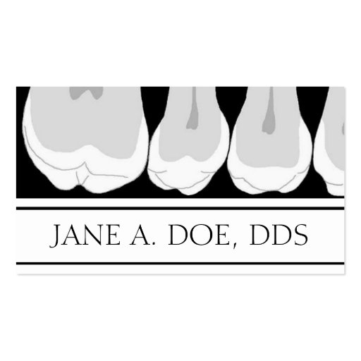Dentist Office Dental Teeth X-Ray Illustration Business Card Template (front side)