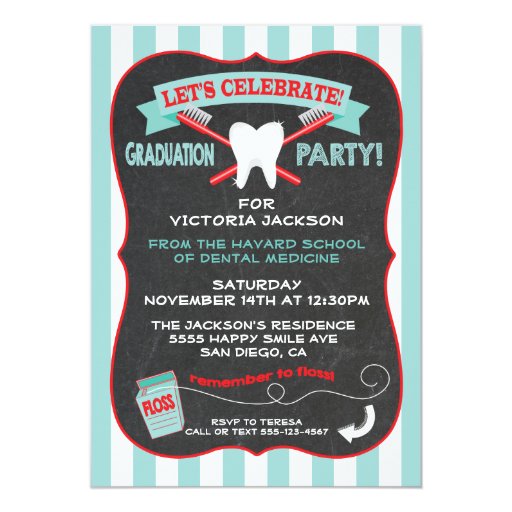 Dentist or dental hygienist Graduation party Card Zazzle