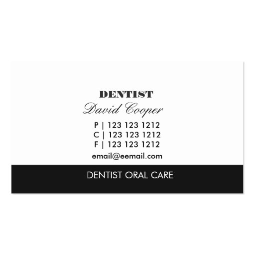 Dentist Oral Care Business Card Template (back side)