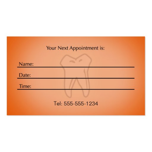 Dentist Orthodontics customizable business card (back side)
