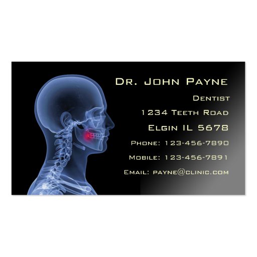 Dentist Profile Card Business Card Templates (front side)
