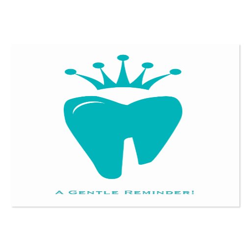 Dentist Reminder Card Cute Crown Tooth Logo Blue Large Business Cards