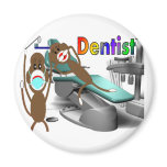 Dentist Sock Monkey Gifts--Unique magnets