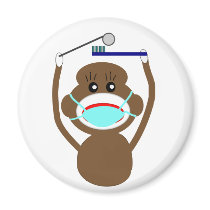 Dentist Sock Monkey Shirts and Gifts--Adorable Magnet
