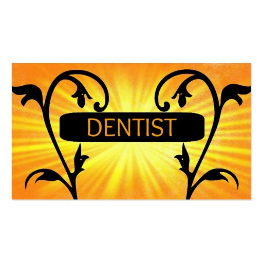 Dentist Sun Damask Business Card (front side)