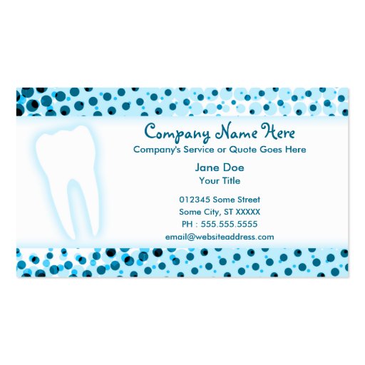 dentistry business card templates (back side)
