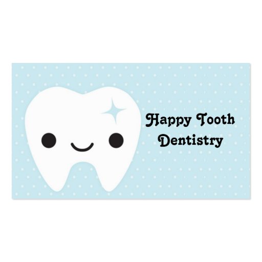 Dentistry,teeth,business card,cute,fun,blue,simple (front side)