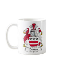 Denton Family Crest mugs by coatsofarms Denton Family Crest mugs