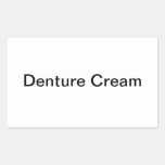 Denture Cream Labels/ Rectangle Sticker