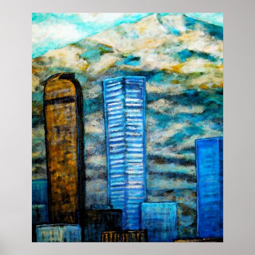 Denver CityScape Painting, Fine Art Posters Zazzle