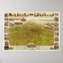 Denver Colorado 1908 Antique Panoramic Map Posters