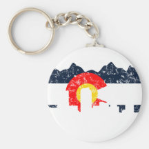 Denver Colorado Flag Keychain
