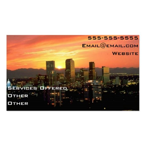 Denver Limo Business Card (back side)