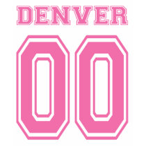 DENVER PINK DOUBLE ZERO t-shirts by dgpaulart DENVER PINK DOUBLE ZERO t-shirts