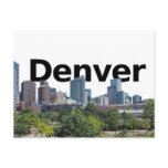 Denver Skyline with Denver in the Sky Postcard