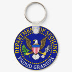 Department of Spoiling - Proud Grandpa Round Keychain