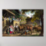 Departure for the Alps - Traditional Swiss Scene Poster