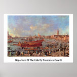 Departure Of The Lido By Francesco Guardi Poster