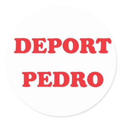 Deport Pedro Round Sticker by TshirtTrauma