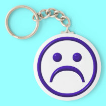 Depressed , Sad & Blue Face keychains by Artists4God Depressed , Sad & Blue Face keychains