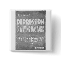 depression lies #silverribbons pinback button