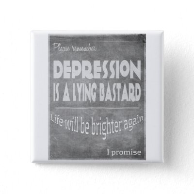depression lies #silverribbons pinback button