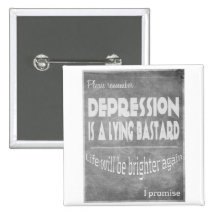 depression lies #silverribbons pinback button