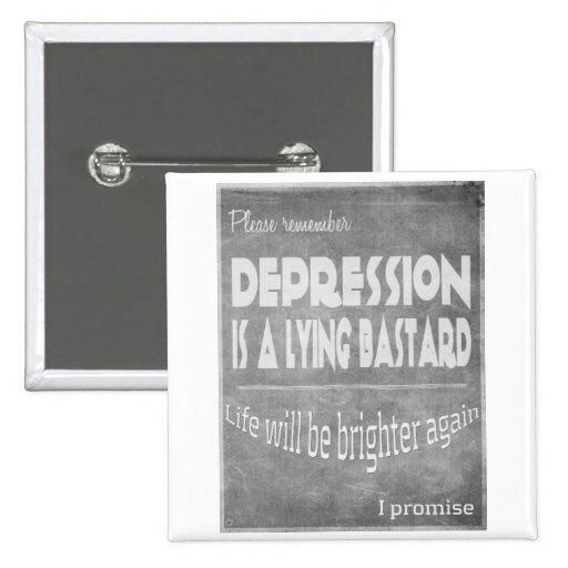 depression lies #silverribbons pinback button