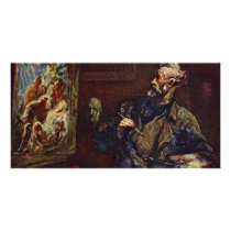 Der Maler By Daumier Honoré Photo Card Template