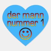 Der Mann Nummer 1 - Number 1 Husband in German Heart Sticker
