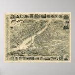 Derby, CT Panoramic Map - 1899 Posters