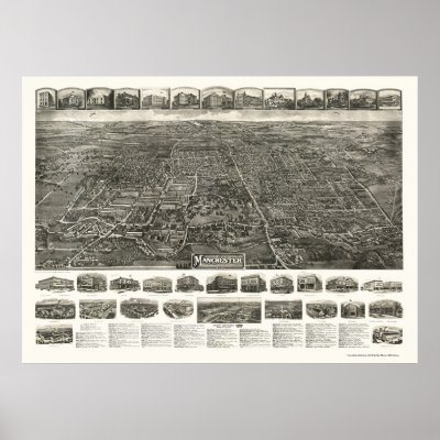 Derby (Manchester), CT Panoramic Map - 1914 Print by lc_maps