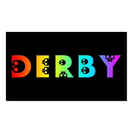 derby : skullphabet business card (front side)