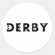 derby : skullphabet round sticker