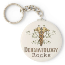 Dermatology Rocks Caduceus Key Chain