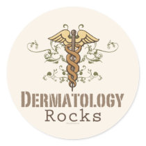 Dermatology Rocks Caduceus Stickers by MedicalTeesGifts Dermatology Rocks Caduceus Stickers
