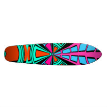 dern green pink blue semi-circle design skate boards