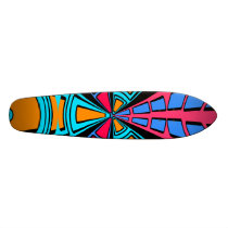 dern pink blue semi-circle design custom skateboard