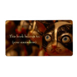 Derp cat bookplate, square personalized shipping label