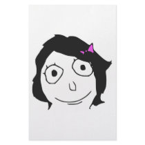 Derpina Black Hair Brunette Rage Face Meme Custom Stationery