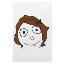 Derpina Brown Hair Rage Face Meme Stationery Design