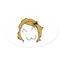 Derpina (Kitteh Smile) - Oval Stickers