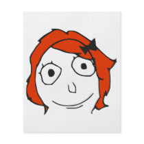 Derpina Red Hair Rage Face Meme Custom Flyer