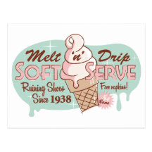 Derrita la postal suave del helado del servicio de