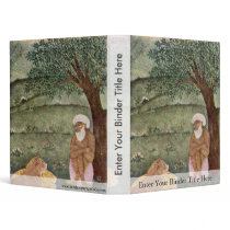 Dervish With A Lion And A Tiger. Mughal Painting. 3 Ring Binder