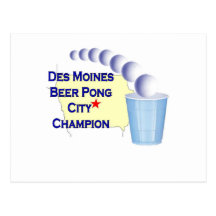 Des Moines Beer Pong Champion Postcards