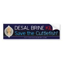 Desal Brine Kills - Save the Cuttlefish! Sticker Bumper Stickers