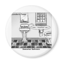 Descartes' Bathroom Funny Tees Mugs Cards & Gifts Magnet