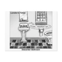 Descartes' Bathroom Funny Tees Mugs Cards & Gifts postcards
