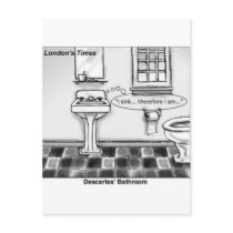 Descartes' Bathroom Funny Tees Mugs Cards & Gifts postcards